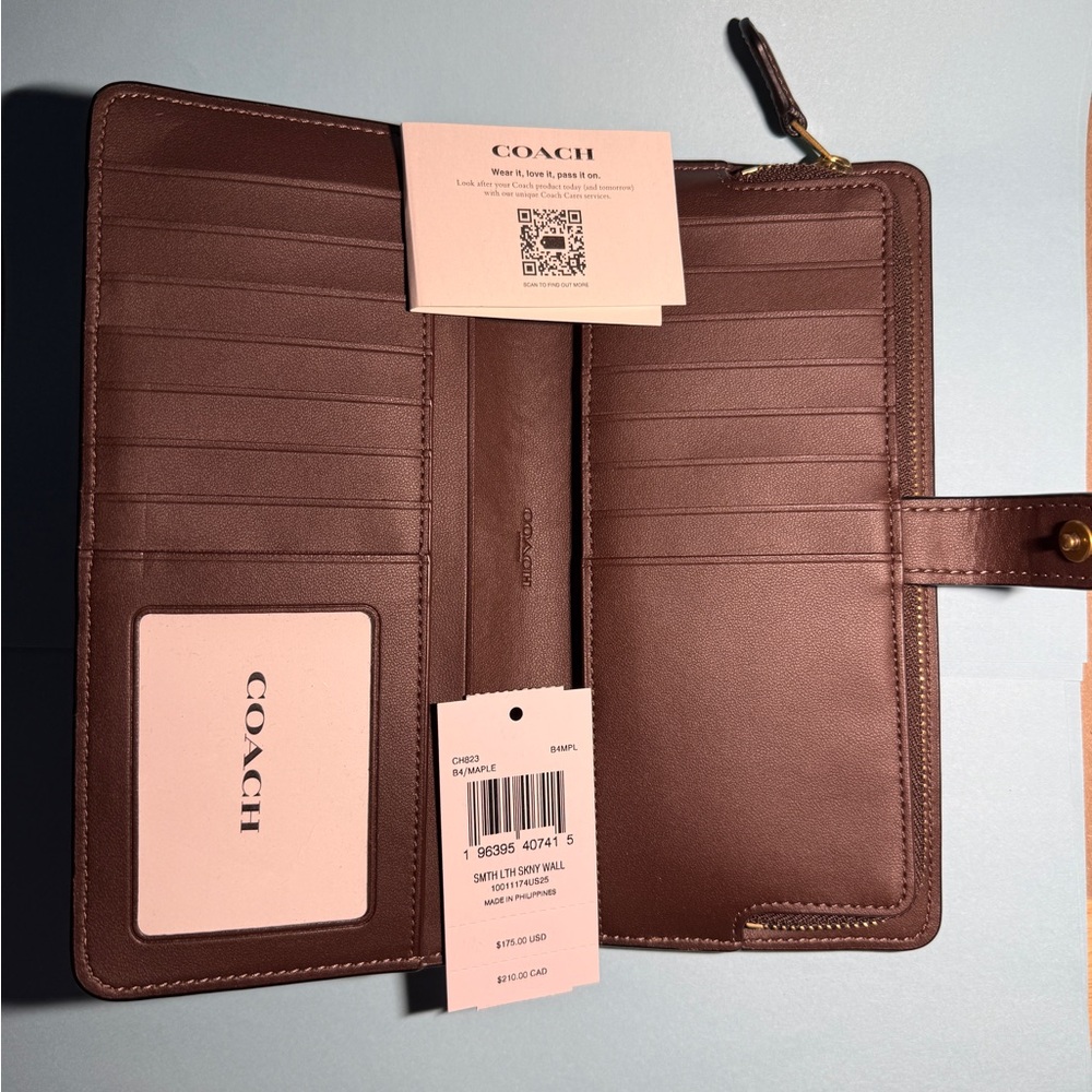 Coach Smith LTH Skinny wallet with tags CH823 B4/Maple - Picture 2 of 7